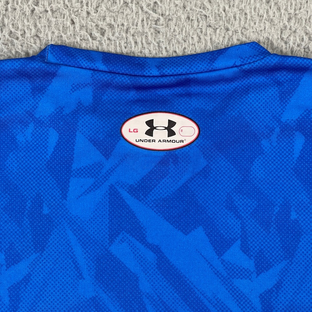 Under Armour Compression Shirt Mens L Blue Superman HeatGear Camo 1244399 - Flaw - Picture 7 of 12